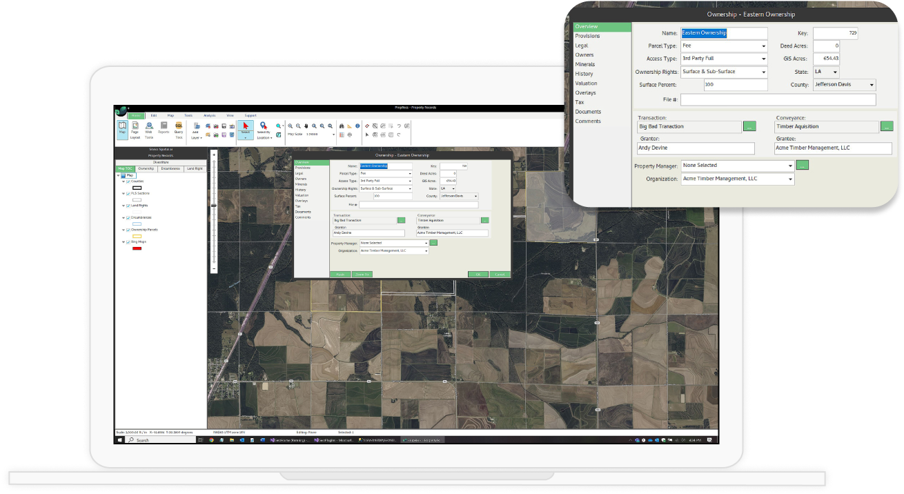 view of Ownership program on computer screen